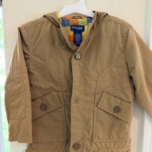 Mini Boden Tan Hooded Raincoat for Kids